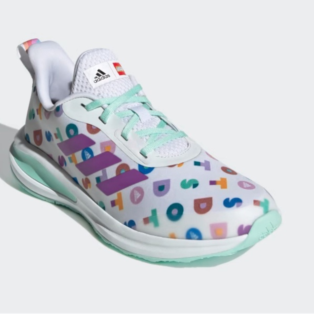 NEW Adidas Fortarun Lego Dots Kids Girls Sneakers Shoes Casual White Size 6.5Y